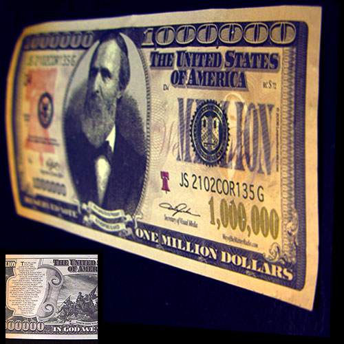 million dollar bill. #a283 :: Million-dollar bill